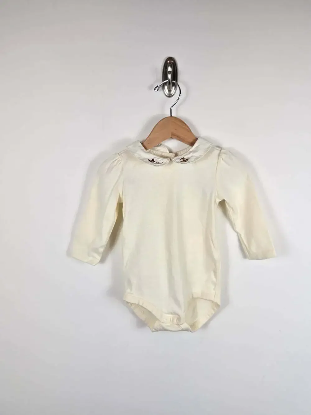 Gymboree Baby 6-12M Fox Velour Pants & Peter Pan Collar Bodysuit 2pc Set